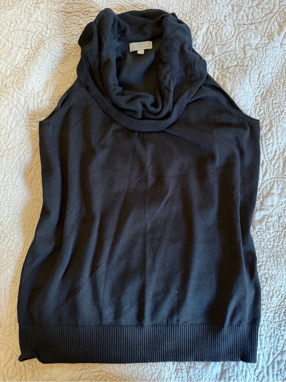 Joseph A Black Sleeveless Cowl Neck Shell